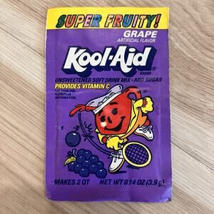 Vintage 90's Kool Aid Super Fruity GRAPE Flavored Drink Mix Unopened Packet NOS